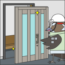 リフォーム用アルミ玄関扉の設置（カバー工法）工事
