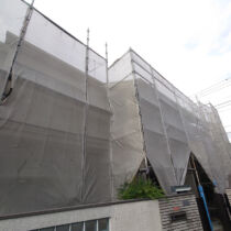 外装改修 足場掛け